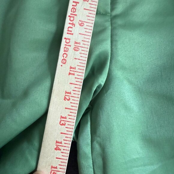 NWT Missguided Pleated Wide Leg Cropped Pants Women's Shiny 8 Green Pockets - Picture 4 of 12